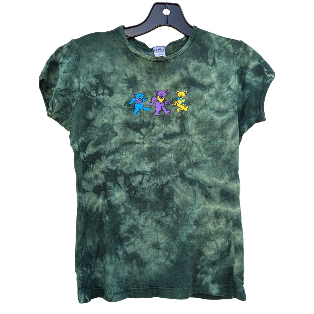 Vintage Y2k Grateful Dead Dancing Bears Tie Dye Baby Tee Hippie Medium Graphic